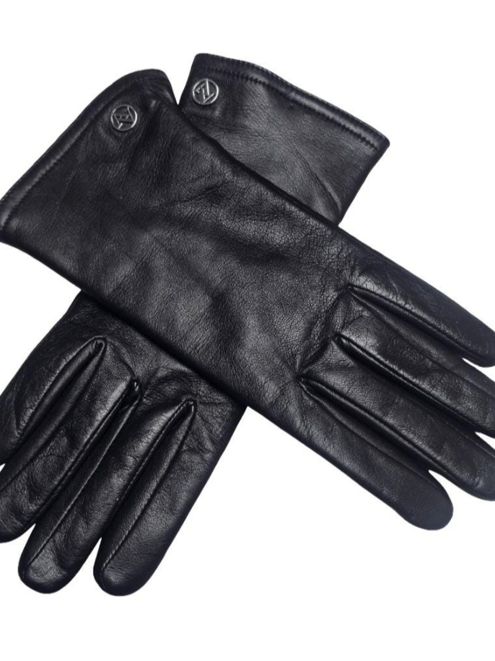 Adrienne Vittadini Black Leather Gloves Women’s Medium Classic Soft